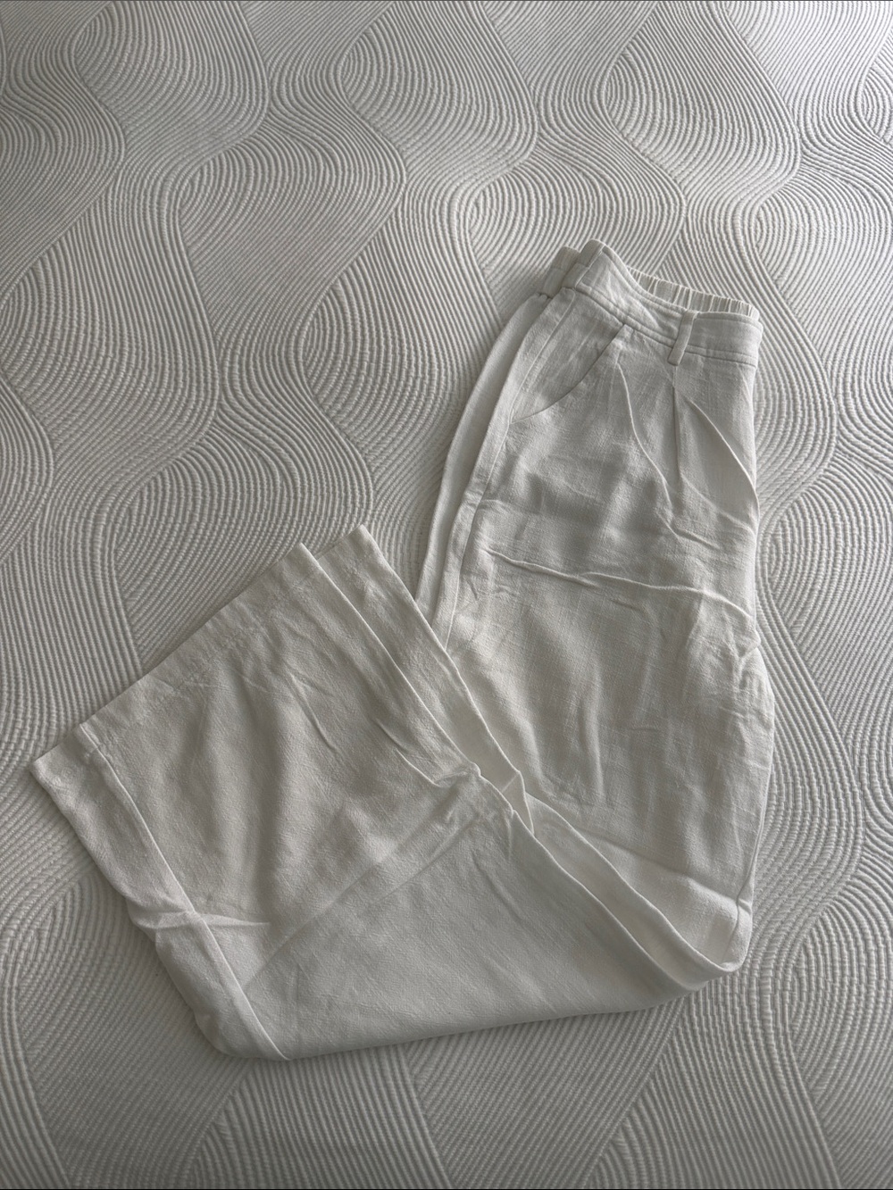 White linen pants